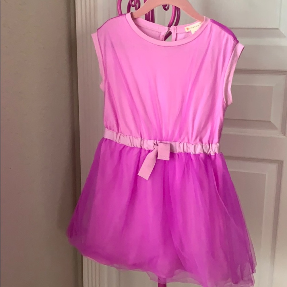Crewcuts Tulle Overlay Cotton Dress